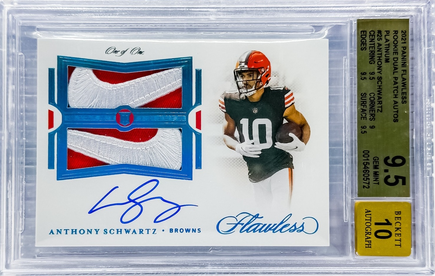 2021 Flawless Anthony Schwartz Rookie Dual Patch Autograph Platinum BGS 9.5 #1/1