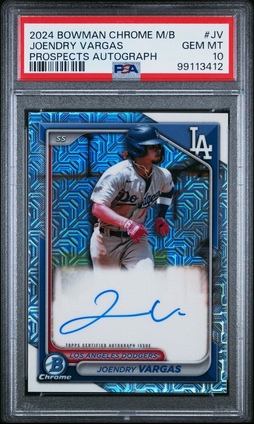 2024 Bowman Chrome Joendry Vargas Mojo Refractor Autographs PSA 10