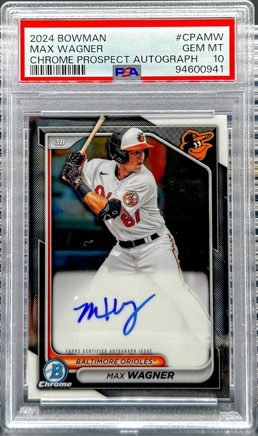 2024 Bowman #CPA-MW Max Wagner Chrome Prospect Autographs PSA 10