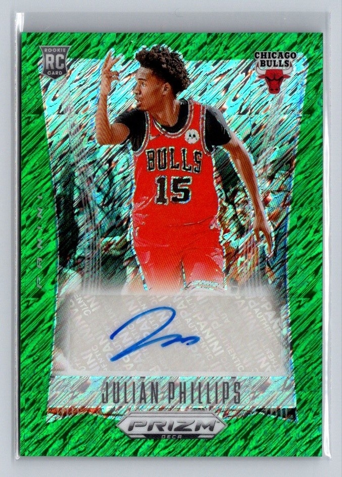 2023 Prizm Deca Julian Phillips Green Shimmer FOTL Auto #/25 RC SSP