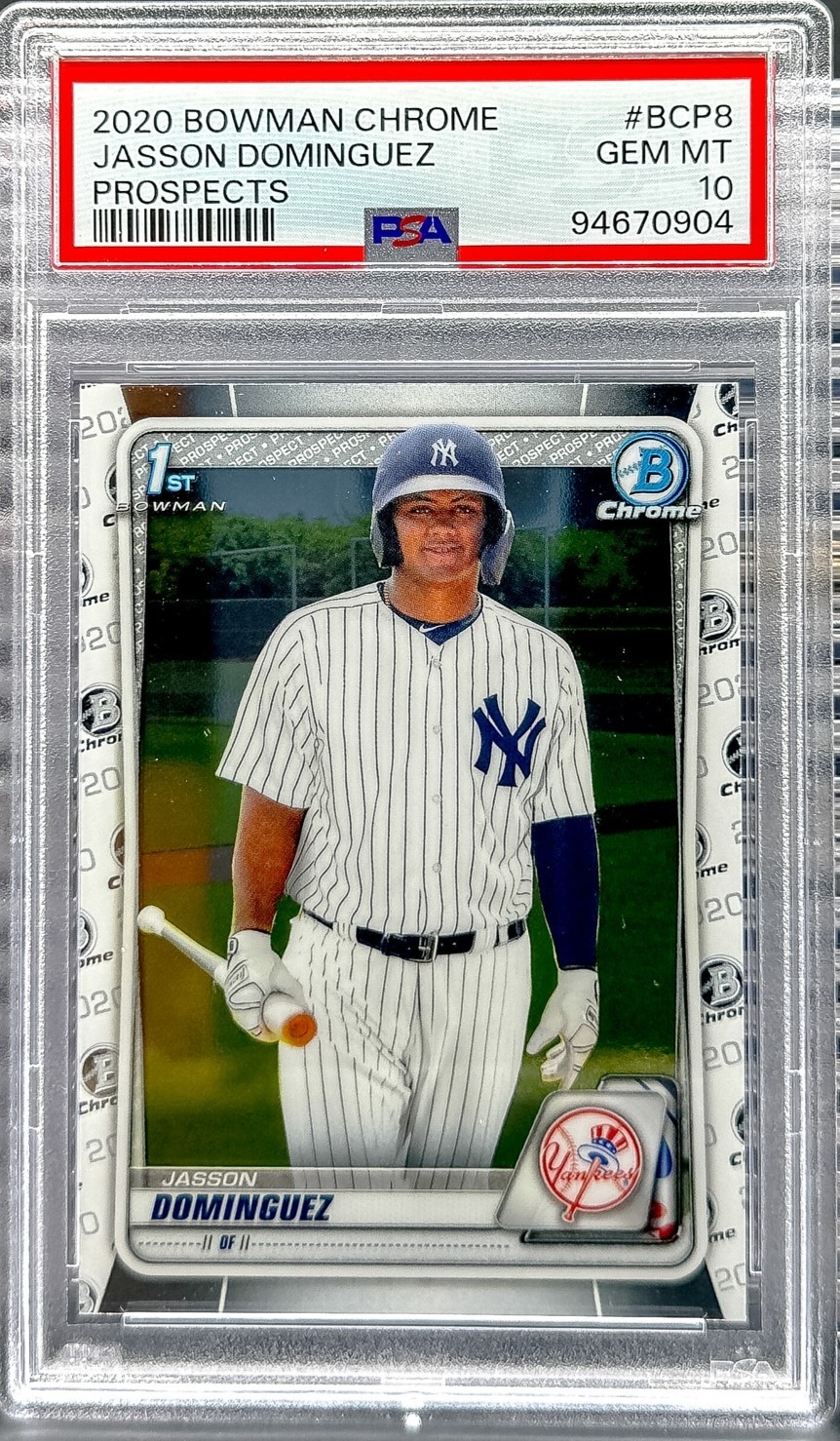 2020 Bowman #BCP-8 Jasson Dominguez Chrome Prospects PSA 10